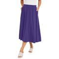 Plus Size Women's Soft Ease Midi Skirt by Jessica London in Midnight Violet (Size 26/28)