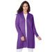 Plus Size Women's Fine Gauge Cardigan Topper by Jessica London in Purple Orchid (Size 22/24) Sweater