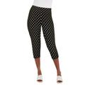 Plus Size Women's Everyday Stretch Cotton Capri Legging by Jessica London in New Khaki Mini Dot (Size 18/20)