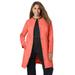 Plus Size Women's Three-Quarter Leather Jacket by Jessica London in Dusty Coral (Size 12 W)