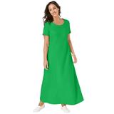 Plus Size Women's Stretch Cotton T-Shirt Maxi Dress by Jessica London in Vivid Green (Size 20)