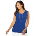 Plus Size Women's Scoop-Neck Sweater Tank by Jessica London in Dark Sapphire (Size M)