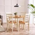 Furniture Box Salcombe Round Wooden Table & 4 Whitby Dining Chairs