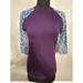Lularoe Tops | Lularoe Randy T-Shirt Xxs Purple Blue Paisley 3/4 Sleeves | Color: Purple | Size: Xxs