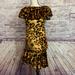 Lularoe Dresses | Lularoe Cici Tan Black Velvet Animal Print Dress | Color: Black/Brown | Size: Xxs