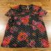 Anthropologie Tops | Anthropologie Fiorella Blouse Black Pink Floral With Gold Detail Size 14 | Color: Black/Gold/Pink | Size: 14