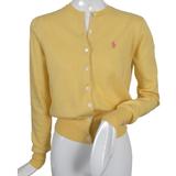 Polo By Ralph Lauren Sweaters | New Polo Ralph Lauren Cardigan Style Sweater! S M Yellow With Pink Polo Player | Color: Yellow | Size: Various