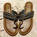 Jessica Simpson Shoes | Jessica Simpson Rhinestone Cognac Thong Sandals | Color: Brown | Size: 8