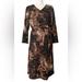 Lularoe Dresses | Lularoe Brown & Black Abstract Snake Print Michelle Wrap Dress | Color: Black/Brown | Size: 2x