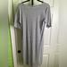 Lularoe Dresses | Lularoe Gray Ribbed Striped Dress, Size Medium | Color: Gray/White | Size: M