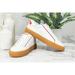 Tory Burch Shoes | New Tory Burch Court Shoes Sneakers Size 6 Olive Gum Sole Leather White & Red | Color: White | Size: 6