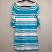 Lilly Pulitzer Dresses | Lilly Pulitzer Size Medium Cassie Skipper Turquoise White Striped Shift Dress | Color: Blue/White | Size: M