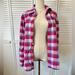 American Eagle Outfitters Tops | American Eagle Pink White & Blue Plaid Flannel | Button Up Lightweight | M | Color: Blue/Pink | Size: M