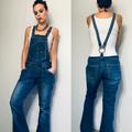 Levi's Jeans | Levi's Women's Superlow O Ring Flare Denim Jean Overalls Size 5 Junior Super Low | Color: Blue | Size: 5j