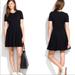 Madewell Dresses | Madewell Leather Trim Fit & Flare Skater Dress, Xs | Color: Black | Size: Xs