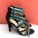 Jessica Simpson Shoes | Jessica Simpson Bohemian Strappy Heels Sandals | Color: Black/White | Size: 6