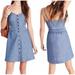 Madewell Dresses | Madewell Blue Chambray Cutout Cami Mini Dress Size 8 | Color: Blue | Size: 8