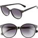 Kate Spade Accessories | New Kate Spade New York Eliza 55mm Round Sunglasses Black | Color: Black | Size: Os
