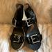 Michael Kors Shoes | Michael Kors Black Croc Leather Wedge Sandals, Size 7.5 | Color: Black | Size: 37