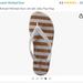 Michael Kors Shoes | Big Girls Michael Kors Optic White Strip Jelly’s Flip Flops Size 6 Uc | Color: Tan/White | Size: 6g