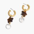 Madewell Jewelry | Madewell Star Stack Charm Hoop Earrings | Color: Brown/Gold | Size: Os