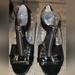 Michael Kors Shoes | Michael Kors Nwot 7.5 Black Leather Wedge Sandals 3" Heel Open Toe Zipper Buckle | Color: Black/Silver | Size: 7.5