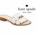 Kate Spade Shoes | Kate Spade Brie White Leather Fringe Slides Size 10m | Color: White | Size: 10m