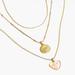 Madewell Jewelry | Madewell Three-Piece Floral Heart Necklace Set | Color: Gold/Red | Size: Os