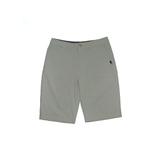Quiksilver Athletic Shorts: Gray Solid Activewear - Women's Size 27