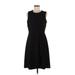 Calvin Klein Casual Dress - A-Line Crew Neck Sleeveless: Black Print Dresses - Women's Size 8