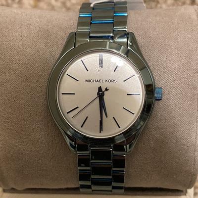 Michael Kors Accessories | Wm Nwt Michael Kors Blue Steel Unisex Wristwatch, Numbered And Embossed Kors | Color: Blue | Size: Os