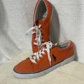 Polo By Ralph Lauren Shoes | Men’s Ralph Lauren Polo Canvas Sneakers - Size 11.5d - Guc | Color: Orange | Size: 11.5