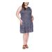 Michael Kors Dresses | Michael Kors Womens Navy Sleeveless Scoop Neck Knee Length Shift Dress Plus 0x | Color: Blue | Size: 0x