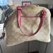 Coach Bags | Coach Tan Bag With Light Pink Leather Trim. Perfect Condition | Color: Tan | Size: Os