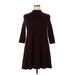 Phase Eight Casual Dress - A-Line Mock 3/4 sleeves: Burgundy Print Dresses - Women's Size 18