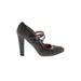 Kate Spade New York Heels: Pumps Chunky Heel Cocktail Party Gray Print Shoes - Women's Size 9 - Round Toe