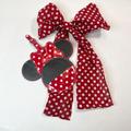 Disney Accessories | Minnie Mouse Luggage Tag And Polka Dot Thirty-One Scarf Bag Accessory | Color: Red/White | Size: Os