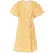 Madewell Dresses | New Madewell Fiore Floral Short Sleeve Cotton Wrap Dress Size Large | Color: Gold/Yellow | Size: L