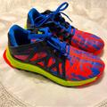 Adidas Shoes | Adidas Vigor Bounce All Terrain Sneakers Kids Youth Size 4 Lace Up Neon Bright | Color: Blue/Orange | Size: 4b