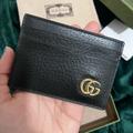 Gucci Accessories | Gg Marmont Card Case Cardholder Wallet Black And Gold New With Box And Dust Bag | Color: Black/Gold | Size: Os