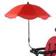 SAYEYBU Universal Parasol Sun Protection,Pushchair Sun Shade Canopy, Buggy Sun Visor,360° Adjustable Stroller Parasol with Clip,Red