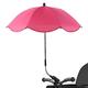 SAYEYBU Universal Parasol Sun Protection,Pushchair Sun Shade Canopy, Buggy Sun Visor,360° Adjustable Stroller Parasol with Clip,Rose Red