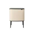 Brabantia - Bo Touch Bin 36L - Large Recycling Bin for Kitchen - Soft-Touch Opening - Waste Bin with Removable Inner Bucket - Non-Slip Base - Bin Liners Included - Soft Beige - 54 x 31 x 68 cm