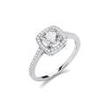 Jewelco London Sterling Silver CZ Square Cluster 2ct Ring Engagement Ring, Size L