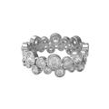 MOONEYE Bezel Set Ring 1.54 Ctw Round Moissanite Diamond 925 Sterling Silver Bubble Design Women Engagement Ring Sterling Silver,U