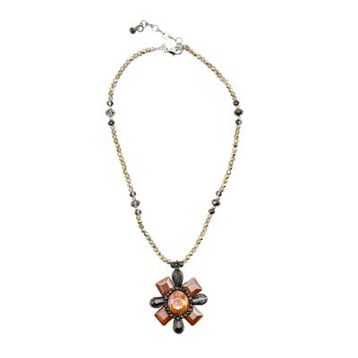 Kette mit Anhänger "Venedig", Damen, Gr. one size, Glas, braun, COLLEZIONE ALESSANDRO, Basic, Halsketten, aus echten Glasperlen Image