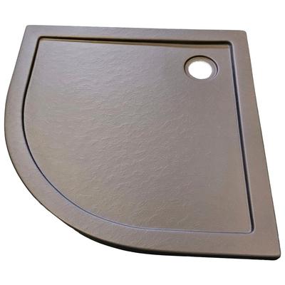Rundduschwanne SANOTECHNIK, grau, B:90cm H:4cm T:90cm, Duschwannen, mit Steineffekt, LxBxH: 90x90x4 cm