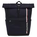 Cityrucksack TOMMY HILFIGER "TH MONOTYPE ROLLTOP BACKPACK" Gr. B/H/T: 30 cm x 45 cm x 17 cm, blau (space blue) Rucksäcke