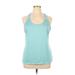 Avia Active Tank Top: Teal Color Block Activewear - Women's Size X-Large