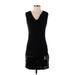 T Tahari Casual Dress - Party Cowl Neck Sleeveless: Black Print Dresses - Women's Size 4 Petite